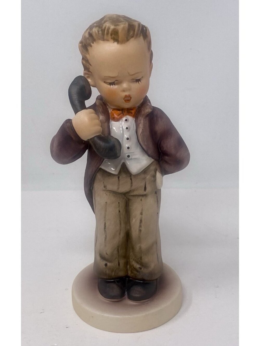 Vintage Goebel Hummel Hello #124 Figurine W Germany TMK4 Boy On Telephone Signed